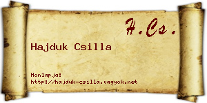 Hajduk Csilla névjegykártya